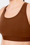Amante Padded Anti Microbial Sports Bra - Potting Soil — thumbnail 4